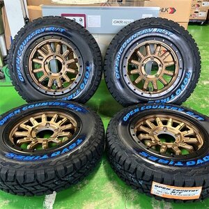 即納! JB64 JB23 JA11 JA22 ジムニー 185/85R16 TOYO オープンカントリー RT 新品 16インチ タイヤホイールセット ホワイトレター ブロンズ