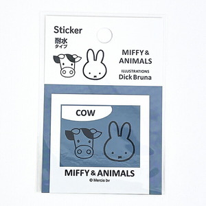 ミッフィー MIFFY & ANIMALS ステッカー (ブルー) 文具 日本製