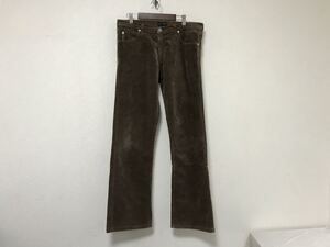 本物アルマーニジーンズARMANI JEANSコットンベロアチノスラックスパンツミリタリーワークアメカジサーフビジネススーツメンズ茶ブラウン30