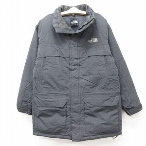 古着 ノースフェイス 長袖 ナイロン ダウン ジャケット キッズ ボーイズ 子供服 ワンポイントロゴ グレー 25jan07