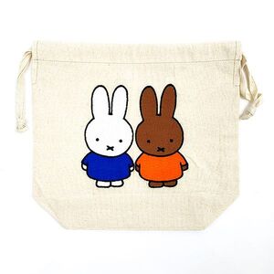 ミッフィー miffy 巾着 刺繍 ミッフィー＆メラニー 小物入れ 巾着袋(PWD)