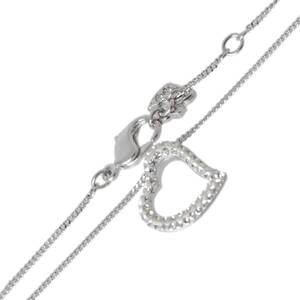 Swarovski スワロフスキー オープンハート ペンダント 喜平2面シングルチェーン ネックレス #1071200 NT 美品 Aランク