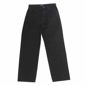 BALENCIAGA 22AW 659999 TBP47 DAMEGED STRAIGHT JEANS ダメージ加工 ワイドストレート ブラックデニムパンツ ブラック系 XS【中古】