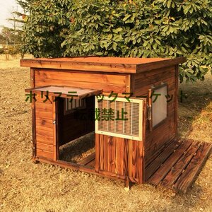 新品入荷 大中型犬用 犬小屋 犬舎 屋外ハウス ケージ 組立式 ペットハウス ドアと窓付きの犬用犬小屋 保温防寒 通気性 120*100*95cm 143