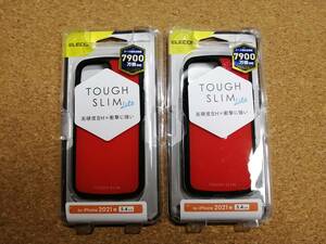 【2個】エレコム iPhone 13 mini 5.4inch TOUGH SLIM LITE ハイブリッド ケース レッド　PM-A21ATSLRD 4549550222334 