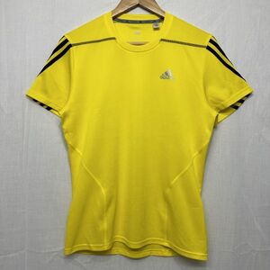 adidas アディダス メンズ M ショート スリーブ 半袖 ジョギング ランニング T シャツ 陸上 黄色 イエロー b19936