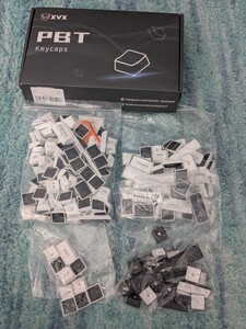 0701u1505　187キー キーキャップ XVX ダブルショット PBT キーキャップ Cherry MX Gateronスイッチ（ホワイト＆ブラック)