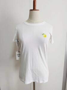 新品タグ付き SUNDAYS BEST サンデイズベスト ワンポイント レモン ワッペン Tシャツ 白 ホワイト XSサイズ