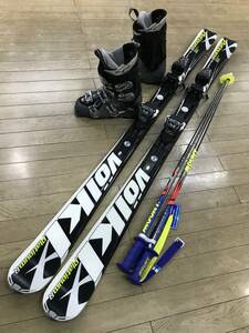 ☆★☆２０２５スタートセール！Ｎ294　4点セット板 VOLKL PLATINUM XTD 166ｃｍ 靴 HANSON 25.5-26.0ｃｍ/ POLE新品115ｃｍ/5/4まで