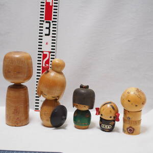 伝統こけし 創作近代こけし　レトロ　おかっぱ　はじめ　和泉作　まとめ　銘入り　　kokeshi doll　 現状品 管理番号550-9