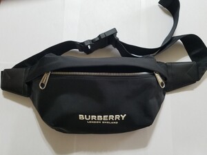 超美品　BURBERRY バーバリー ベルトバッグ ボディバッグ ウエストバッグ ブラック メンズ 