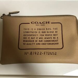 COACH ポーチ バッグ　ベージュ コーチ　レザー