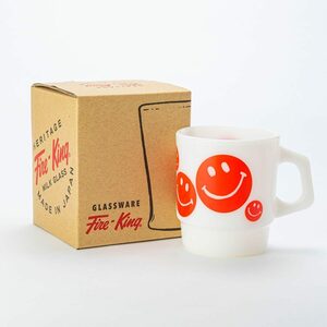 ファイヤーキング　ジャパン　Fire-King スタッキングマグ SMILEY FACE レッド【新品】