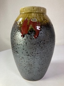 信楽焼 花瓶 彩三作 陶器製 26㎝〈H-296〉