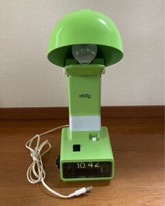  clotty 東芝 パタパタ時計 置時計 1L-1501RGR グリーン TOSHIBA スタンドライト 卓上ライト 昭和レトロ 白熱灯器具 デジタル時計付