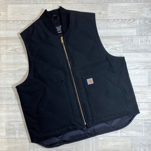 Carhartt/カーハート/Duck Vest Arctic Quilt Lined/ダックベスト アークティックキルトラインド/0V00001-M/ブラック/ダック生地/中綿