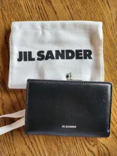 JIL SANDER シルバーロゴ 2つ折財布　がま口