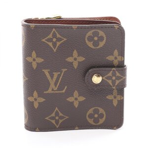 ルイ・ヴィトン コンパクトジップ ブランドオフ LOUIS VUITTON 二つ折り財布 モノグラム 中古 レディース