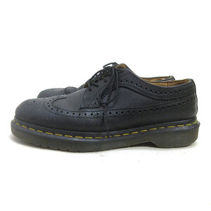 Q■【 UK6 】ドクターマーチン/Dr Martens 3989ウィングチップ レザーシューズ■黒MENS/1【中古】