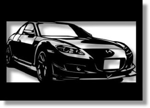 マツダ(MAZDA) RX-8の切り絵　(2)【A4サイズ】[C4-059]