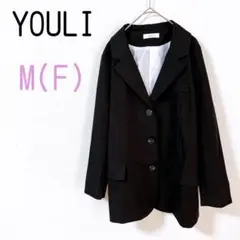 【YOULI】テーラードジャケット ブレザー 黒 M オフィスカジュアル