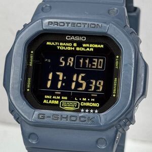 美品 CASIO G-SHOCK GW-M5610NV-2JF タフソーラー 電波受信 電波ソーラー マルチバンド6 スクウェア ネイビー ブラック 反転液晶 スピード 