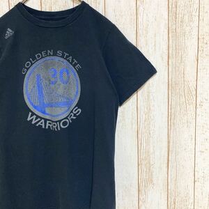 adidas アディダス NBA GoldenState Warriors ゴールデンステート・ウォリアーズ カリー プリント Tシャツ S USA古着 アメリカ古着