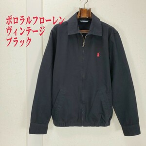 美品◆90’s POLO Ralph Lauren ポロラルフローレン ヴィンテージ ドリズラージャケット スイングトップ アメカジ メンズ 古着 ブラック 黒