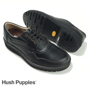 【新品】定価2万ハッシュパピー Hush Puppies 大塚製靴《軽量 ビブラムソール》上質牛本革 レースアップ ウォーキング シューズ 黒 26 4E