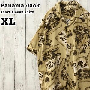 Panama Jack US アメリカ古着 総柄 お酒 開襟 オープンカラー 半袖 レーヨンシャツ XL