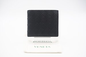 ☆安心の３大保証☆ Aランク ≪BOTTEGA VENETA ボッテガ ヴェネタ/二つ折り財布≫ 740273 イントレチャート コインパース付き ブラック 黒