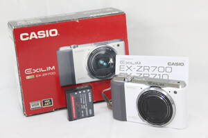 【返品保証】 【元箱付き】カシオ Casio Exilim EX-ZR700 ホワイト 18x バッテリー付き コンパクトデジタルカメラ v8733