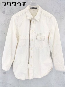 ◇ ◎ Johnbull ジョンブル ジップアップ 長袖 シャツ アイボリー系 レディース