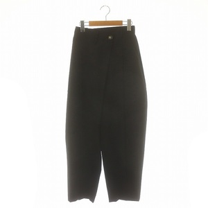 エンフォルド ENFOLD 24SS ワイドコクーンパンツ WIDE-COCOON TROUSERS ボトムス ジップフライ ウール 黒