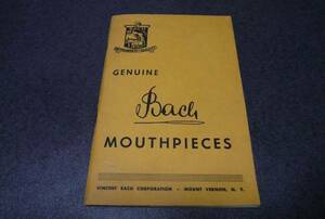 VINTAGE BACH MT.VERNON MOUTHPIECE MANUAL1956-57