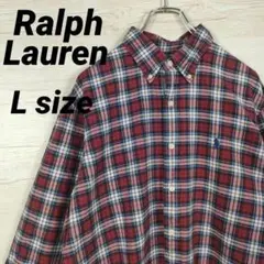 RalphLauren BDシャツ 長袖 刺繍ポニーロゴ チェック柄 美品 L