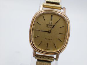 380736/④【1円スタート】OMEGA オメガ De Ville デビル ゴールド文字盤 メンズ 時計 クォーツ ケース23ｍｍ