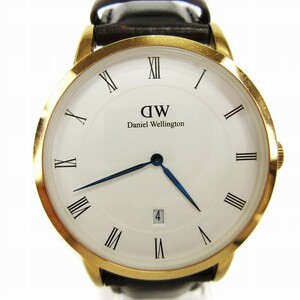 ダニエルウェリントン DANIEL WELLINGTON ダッパー 腕時計 アナログ クォーツ デイト B38R3 ゴールドカラー 文字盤 白 ウォッチ メンズ