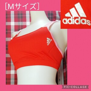 【 ● 未使用品だと思われます ● アディダス ピンクフチ取り 赤色 ブラトップ［Mサイズ］adidas CLIMACOOL　12月25日(水) 終了・５の日】