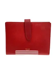 CELINE ミディアムストラップウォレット レザー レッド レディース S-TG-4178