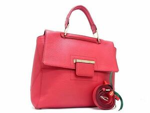 1円 ■極美品■ FURLA フルラ アルテーシア レザー 2WAY クロスボディ ショルダーバッグ ハンドバッグ 斜め掛け 肩掛け レッド系 BF7813