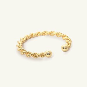 逸品※定価16万円*アメリカ・ロサンゼルス発★WOOWJI・18金メッキ*Croissant Bold Cuff Bracelet ブレスレット