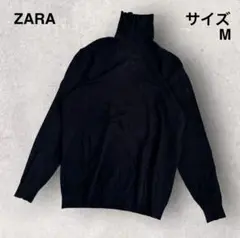 【ZARA】ザラ ハイネック ニット セーター Mサイズ ブラックネイビー 2