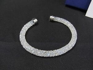 ■美品■ SWAROVSKI スワロフスキー ブレスレット バングル アクセサリー レディース シルバー系 DE4543