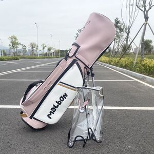 キャディバッグ ピンク Malbon Golf スタンドバッグ ゴルフバッグ 4分割 新品送料無料