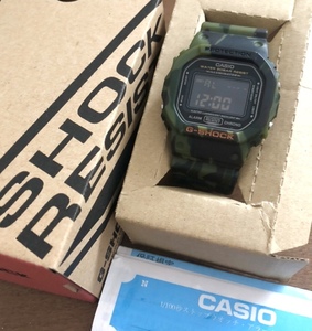 限定 G-SHOCK DW5600 迷彩 GREEN カモフラージュ CAMO スピード 緑 パイソン 定番 スクエア 生産終了 DW-5600CF オリジン CASIO