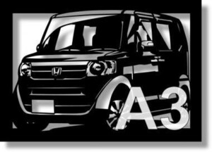 ホンダ(HONDA) N-BOXの切り絵　【A3サイズ】[C3-126]