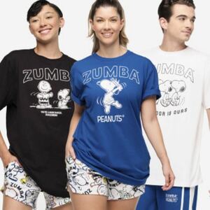 zumba スヌーピー 新品 ユニセックス Tシャツ フリーサイズ