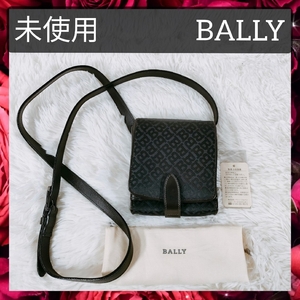 【未使用】送料無料 BALLY バリー ショルダーウォレット ショルダーバッグ メンズ キャンバス×レザー ダークネイビー系×ブラック系