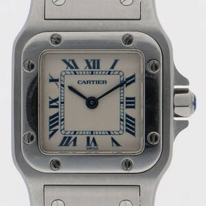 CARTIER カルティエ W20056D6 サントスガルベ アイボリーダイヤル SS クオーツ レディース 【123868】